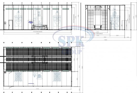 Дробеструйная камера уличного исполнения тупикового типа SPK-14.5.4 Дробеструйная камера уличного исполнения тупикового типа SPK GROUP