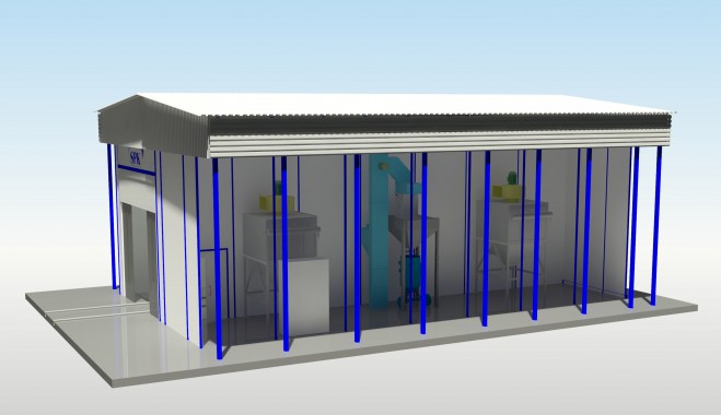 Дробеструйная камера уличного исполнения тупикового типа-14.5.4 Дробеструйная камера уличного исполнения тупикового типа-14.5.4 SPK GROUP