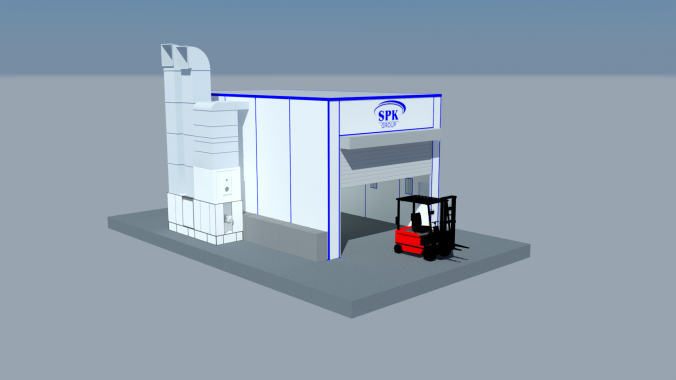 Окраска коммунальных машин в камере SPK GROUP