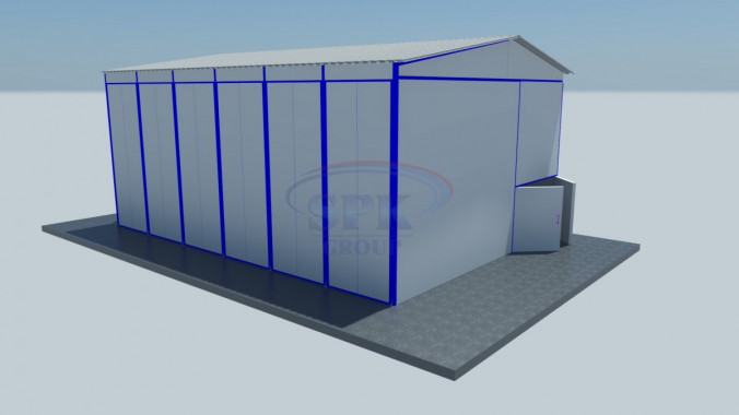 Тупиковая уличная абразивоструйная камера для металлоконструкций SPK GROUP