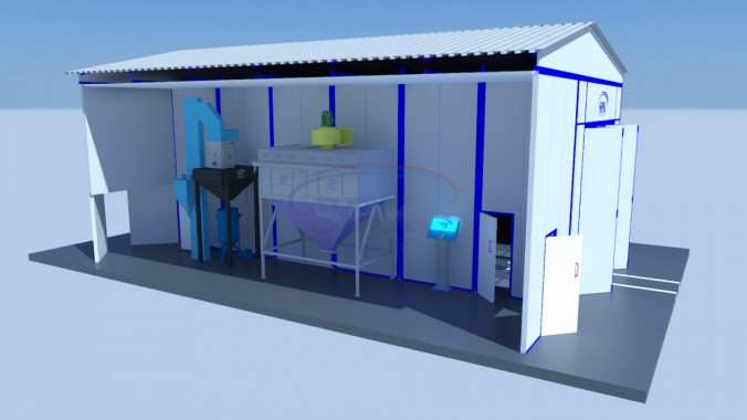 Тупиковая уличная абразивоструйная камера для металлоконструкций SPK GROUP