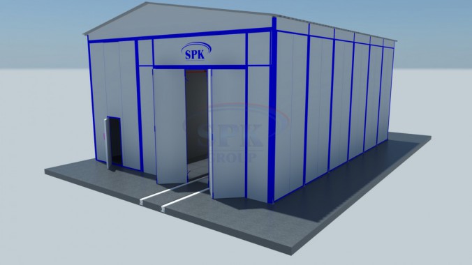 Тупиковая уличная абразивоструйная камера для металлоконструкций SPK GROUP