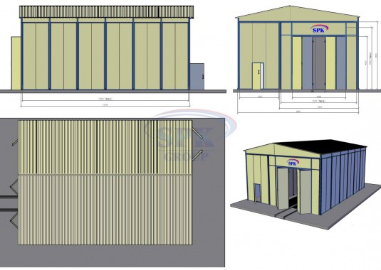Тупиковая уличная абразивоструйная камера для металлоконструкций SPK GROUP