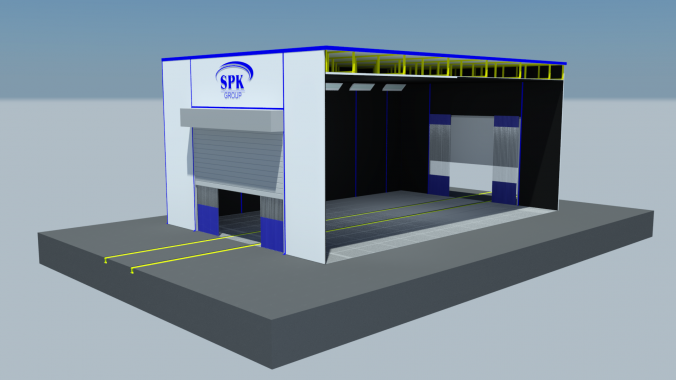 Дробеструйная камера проходного типа SPK-12.8.5 Дробеструйная камера проходного типа SPK GROUP