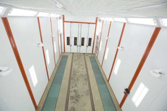 Комплекс для подготовки и окраски автобусов и троллейбусов SPK-16.5.5 Фото покрасочной камеры SPK GROUP для автобусов и троллейбусов