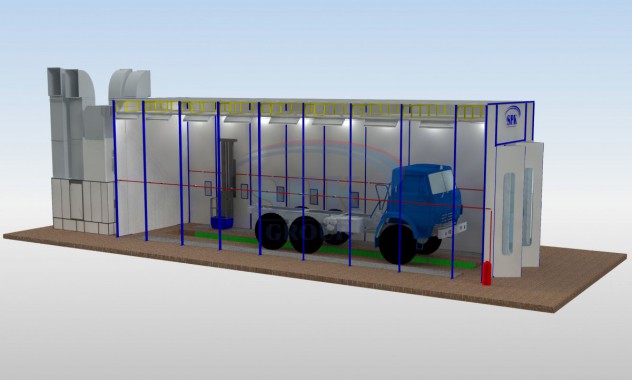 Покрасочно-сушильная камера для грузовиков SPK-17.5.6 Камера покраски и сушки SPK GROUP для грузовиков