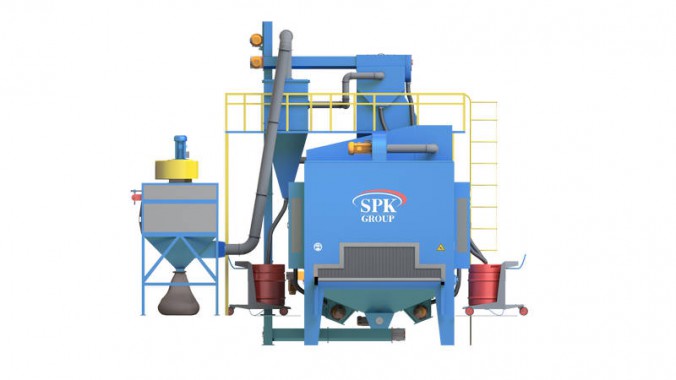 Дробемётная установка проходного типа с рольгангом для очистки металлопроката SPK GROUP