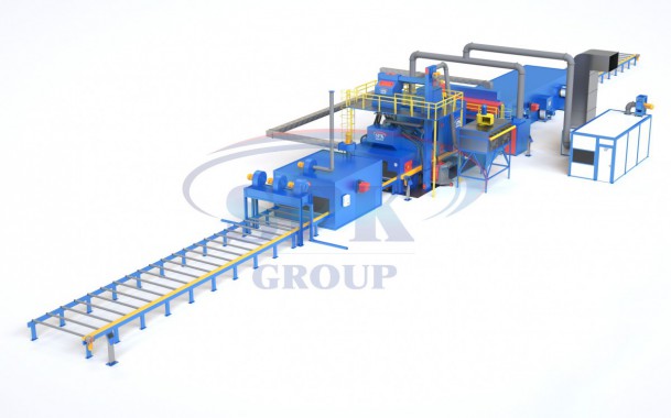 Автоматизированная линия дробемётной очистки и консервации металлопроката SPK DK 33.8.11-R Автоматизированная линия дробемётной очистки и консервации металлопроката SPK GROUP