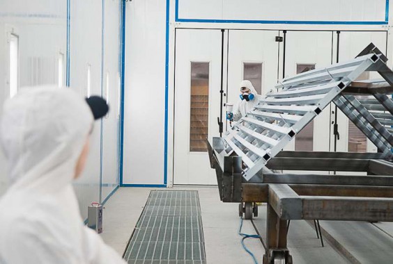 Покраска в окрасочно-сушильной камере для окраски металлоконструкций и ферм SPK 15.4.6, г. Астана (Казахстан) 