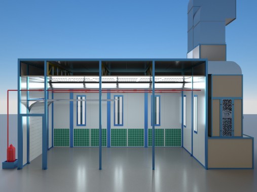 Окрасочно-сушильная камера тупикового типа SPK-7.4.3   Окраска грузовиков в камере SPK GROUP