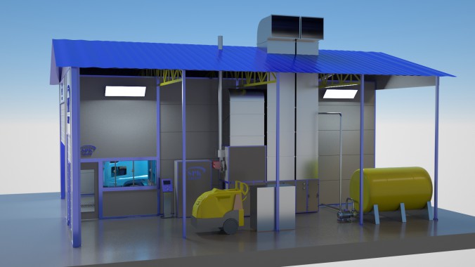 Камера проверки герметичности кабин и фургонов методом дождевания уличного исполнения SPK GROUP