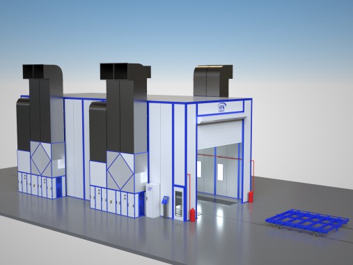 Окрасочно-сушильная камера проходного типа SPK-16.7.6 Решение для окраски грузовых автомобилей от SPK GROUP
