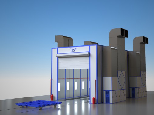 Окрасочно-сушильная камера проходного типа SPK-16.7.6 ОСК для грузовых авто SPK GROUP