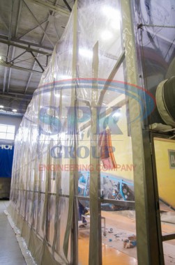 Телескопическая окрасочная камера для авиации SPK-13.6.6 Фото камеры окраски SPK GROUP