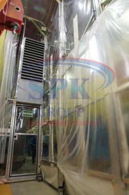 Телескопическая окрасочная камера для авиации SPK-13.6.6 Камера покраски и сушки для авиации SPK GROUP