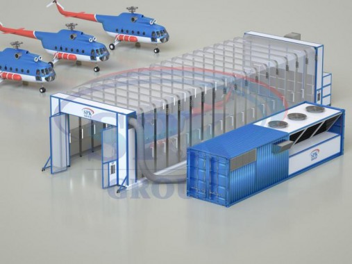 Телескопическая покрасочная камера для вертолетов SPK GROUP