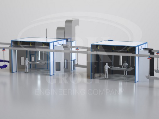 Окрасочно-сушильная камера проходного типа внутреннего исполнения SPK GROUP 