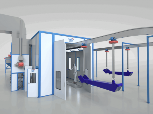 Окрасочно-сушильная камера проходного типа внутреннего исполнения SPK GROUP 