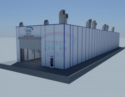 Уличная покрасочно-сушильная камера для путевых машин SPK-55.12.8 Камера уличной окраски SPK GROUP