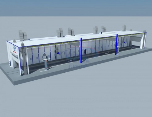 Уличная покрасочно-сушильная камера для путевых машин SPK-55.12.8 Фото SPK GROUP камера окраски путевых машин