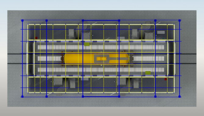 Окрасочно-сушильная камера проходного типа уличного исполнения SPK-18.11.8. Фото камеры окраски от SPK GROUP для жд техники
