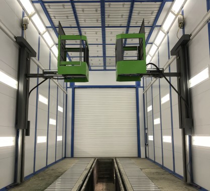 Смотрите фото окрасочной камеры для вагонов от СПК