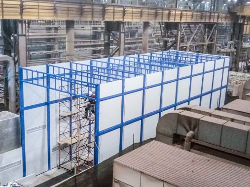 Проходная камера для окраски и сушки кузовов электровозов SPK-P 22.6.7 Проходное оборудование покраски и сушки SPK GROUP для электровозов