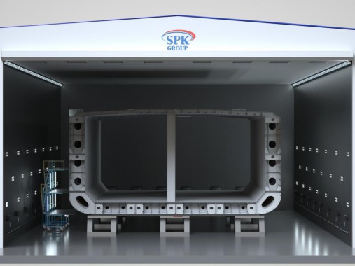 Комплект оборудования SPK для дробеструйной очистки поверхности блоков Комплект оборудования SPK GROUP для дробеструйной очистки поверхности блоков