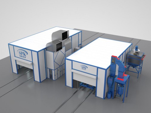 Комплекс подготовки поверхности, окраски и сушки SPK GROUP в проходном исполнении