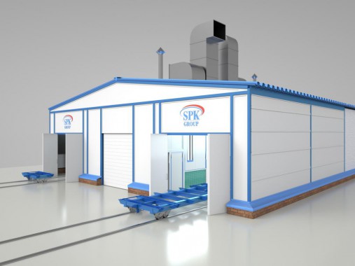 Уличный комплекс подготовки, покраски и сушки для металлоконструкций SPK GROUP 