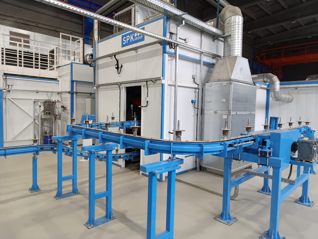 линия окраски с конвейером