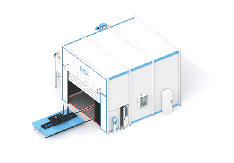 дробеструйная камера с телегой